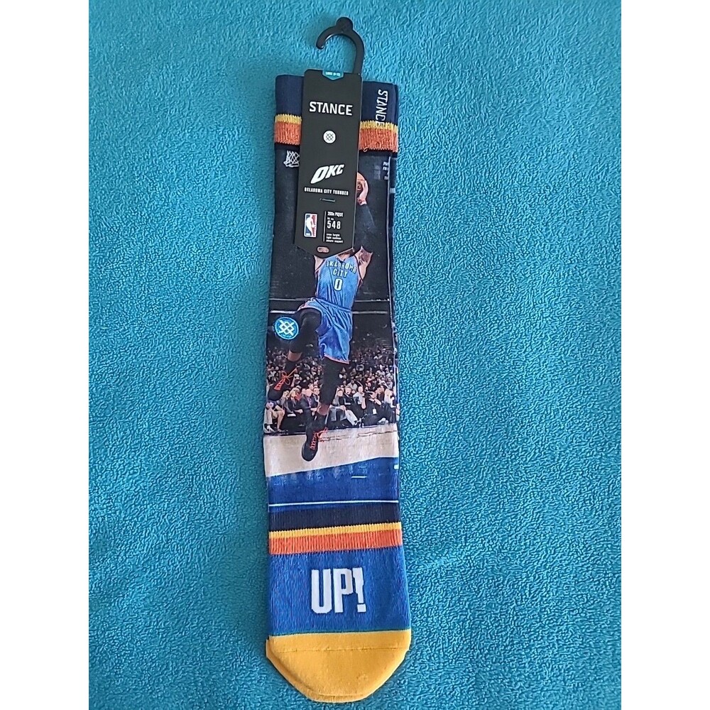 Stance Socks OKC Thunder Durant Westbrook Thunder Up 548 Crew Socks Size L 9-12
